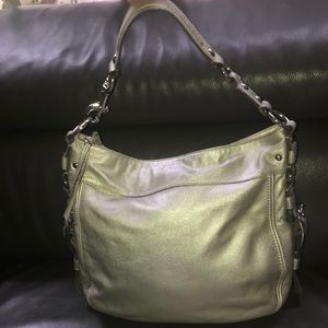 Coach Zoe Platinum Metallic Silver Large Hobo